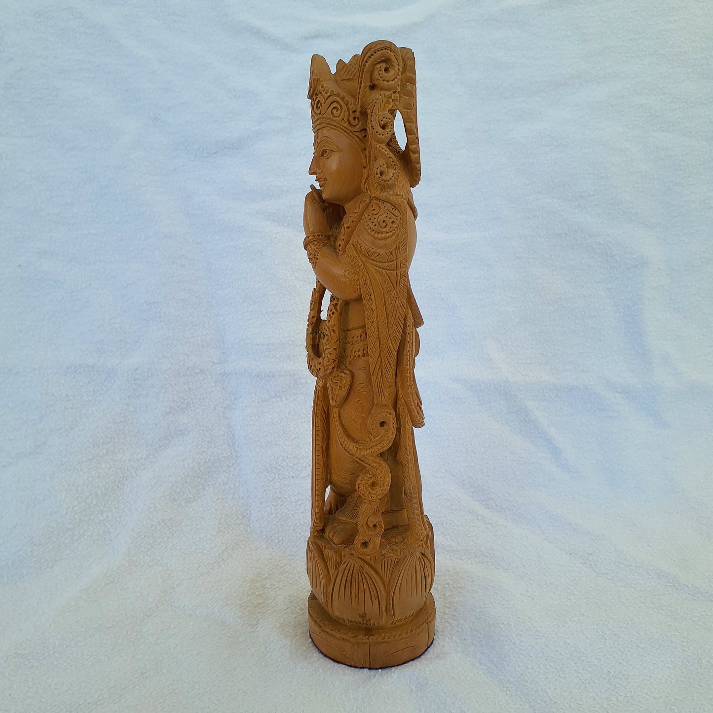 Krishna deity carved from sandalwood: Wonderful carving with spiritual aura