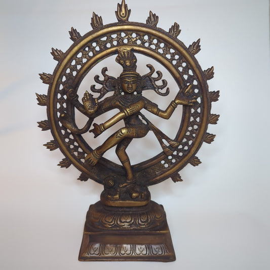 Shiva Statue, Patinated Brass – Handmade, 29x20 cm