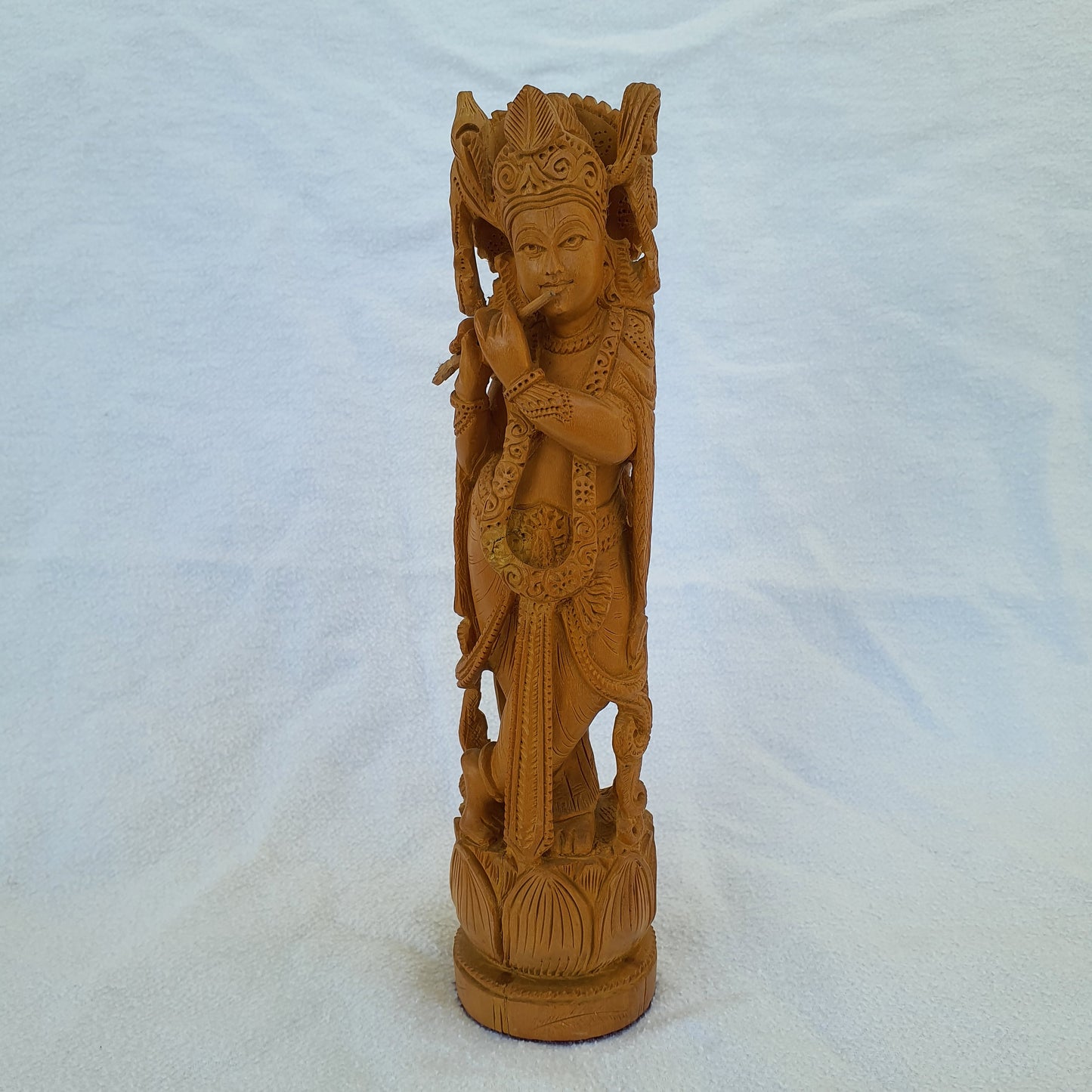 Krishna deity carved from sandalwood: Wonderful carving with spiritual aura
