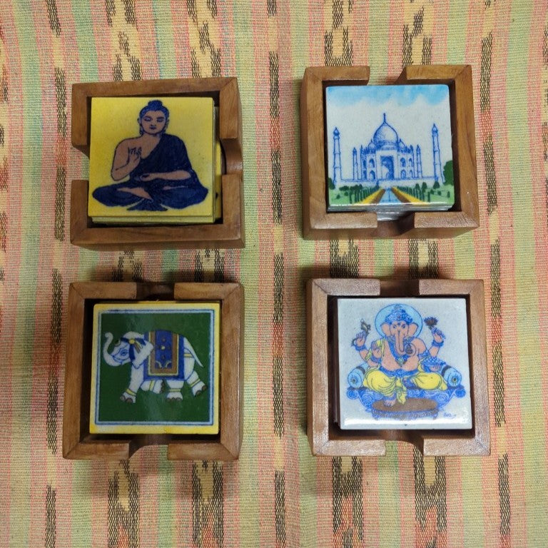 Coaster Buddha Ganesha Elephant Taj Mahal