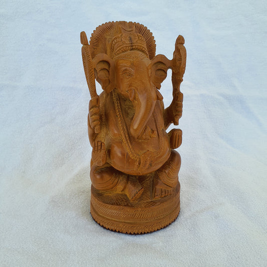 Ganesha figure made of sandalwood: Artfully carved with spiritual depth