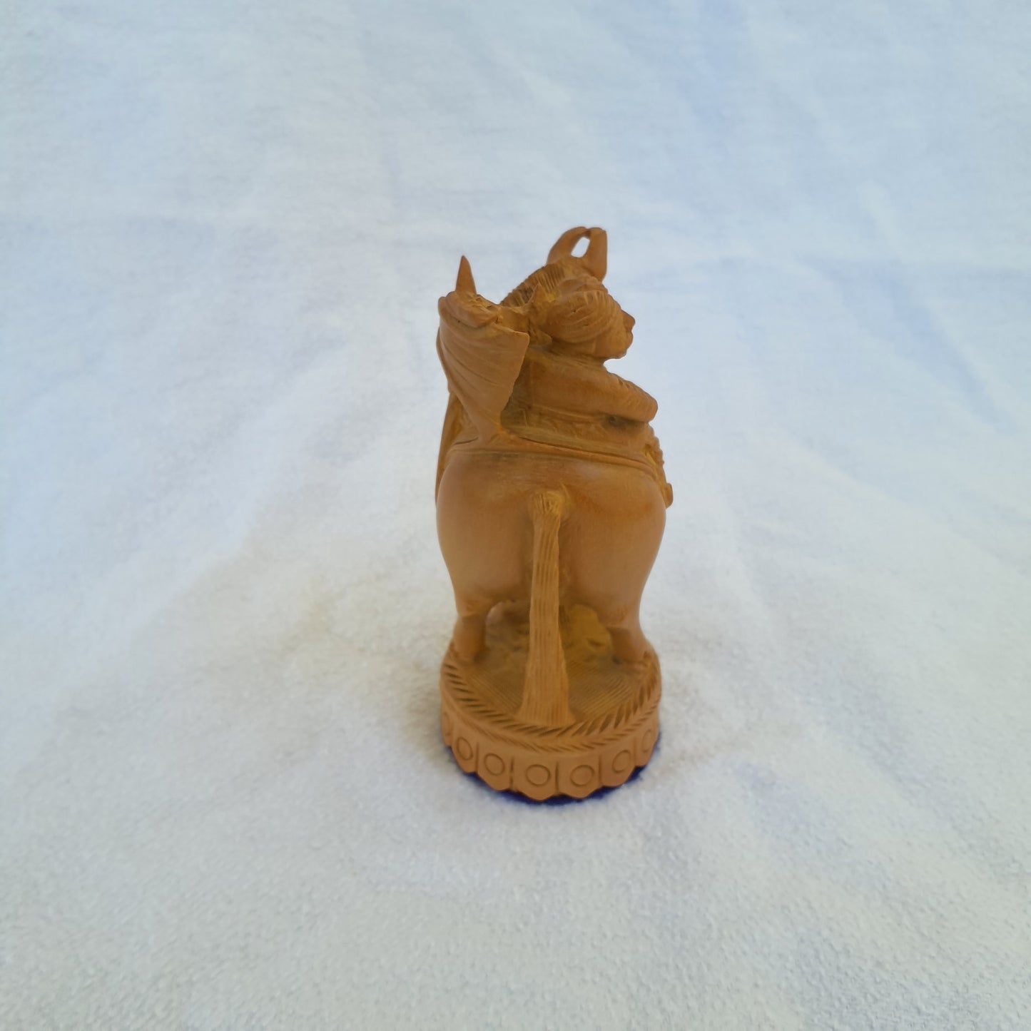 Horseman on horseback sandalwood figurine – Hand-carved 11 cm