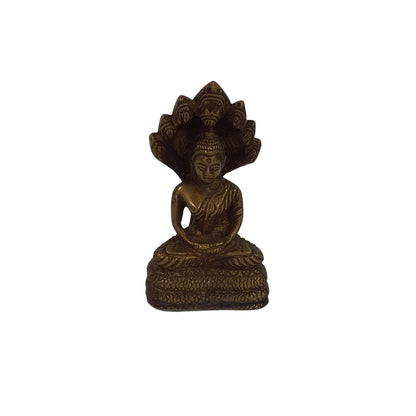 SheshNaag Buddha Messing Statue – Schutz & Meditation 11 cm | orientcrafts