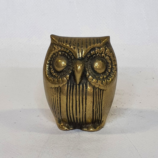 Brass owl statue: Hand-forged and patinated using traditional casting methods