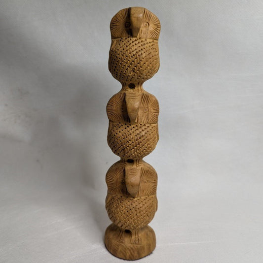 Owl figurines made of linden wood: Hand-carved symbol of wisdom