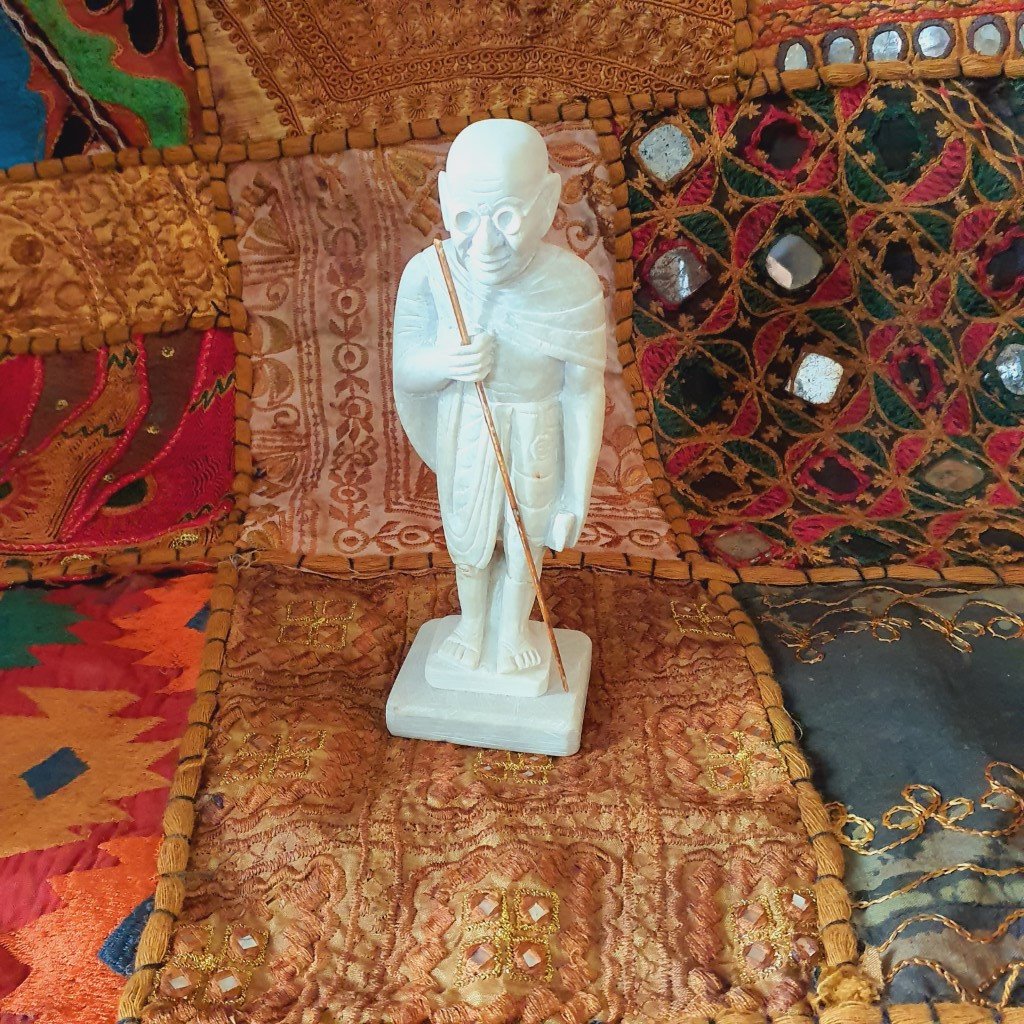 Mahatma Gandhi figure made of soapstone: Handcrafted symbol of peace and non-violence