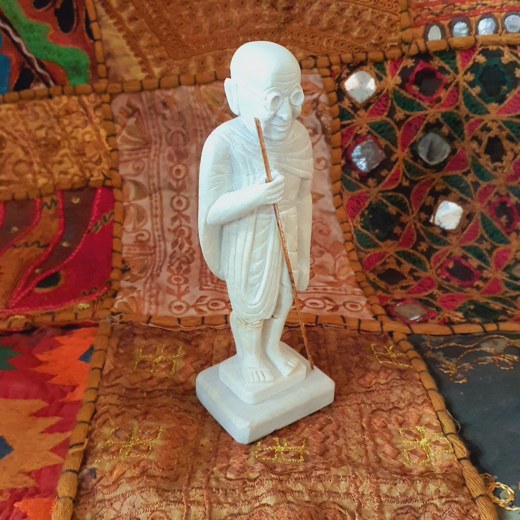 Mahatma Gandhi figure made of soapstone: Handcrafted symbol of peace and non-violence
