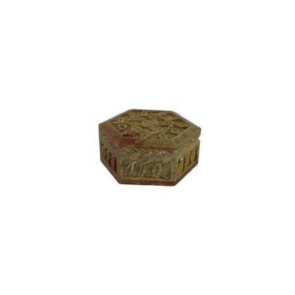 Speckstein Schmuckdose Blumen – Handgeschnitzte Steinbox 8x8 cm – Ansicht 3 | orientcrafts