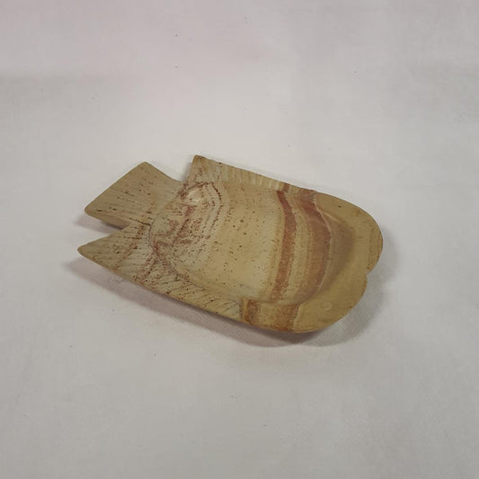 Soap dish with fish motif, soapstone, Africa – hand-carved, 14 cm