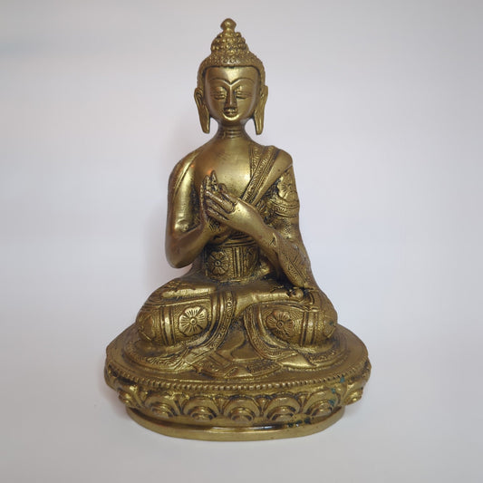 Brass Buddha statue: Handcrafted unique piece using the lost-wax casting method