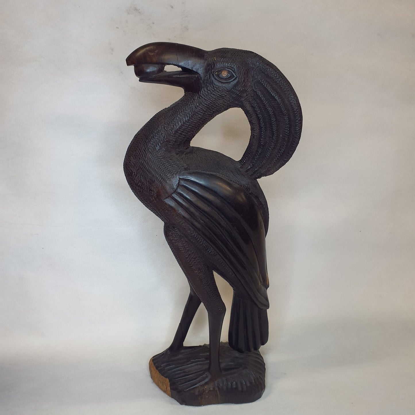 Ebony bird carving: A hand-carved, impressive, one-of-a-kind piece