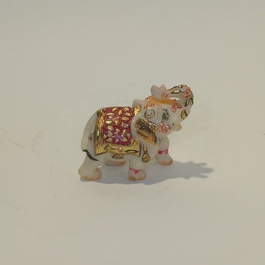 Hand-painted marble elephant: A colorful, unique piece of Indian craftsmanship