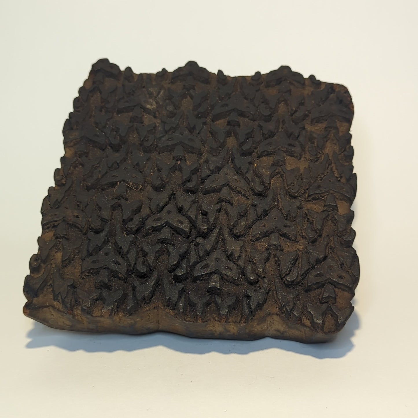 Large wooden batik stamp – Hand-carved in India – Floral motif