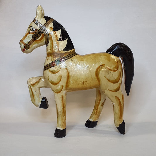 Wooden horse figurine, hand-painted – decorative unique piece, 20 cm