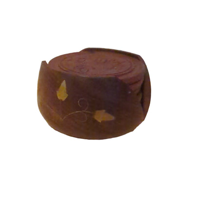 6er-Set Teakholz-Untersetzer: Handgearbeitete Eleganz mit Messing-Dekor | orientcrafts