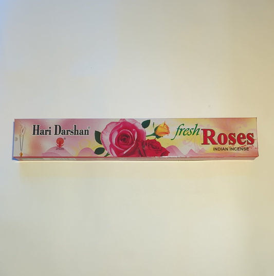 Hari Darshan fresh Roses Räucherstäbchen Indien – Spiritueller Duft 18 Stück